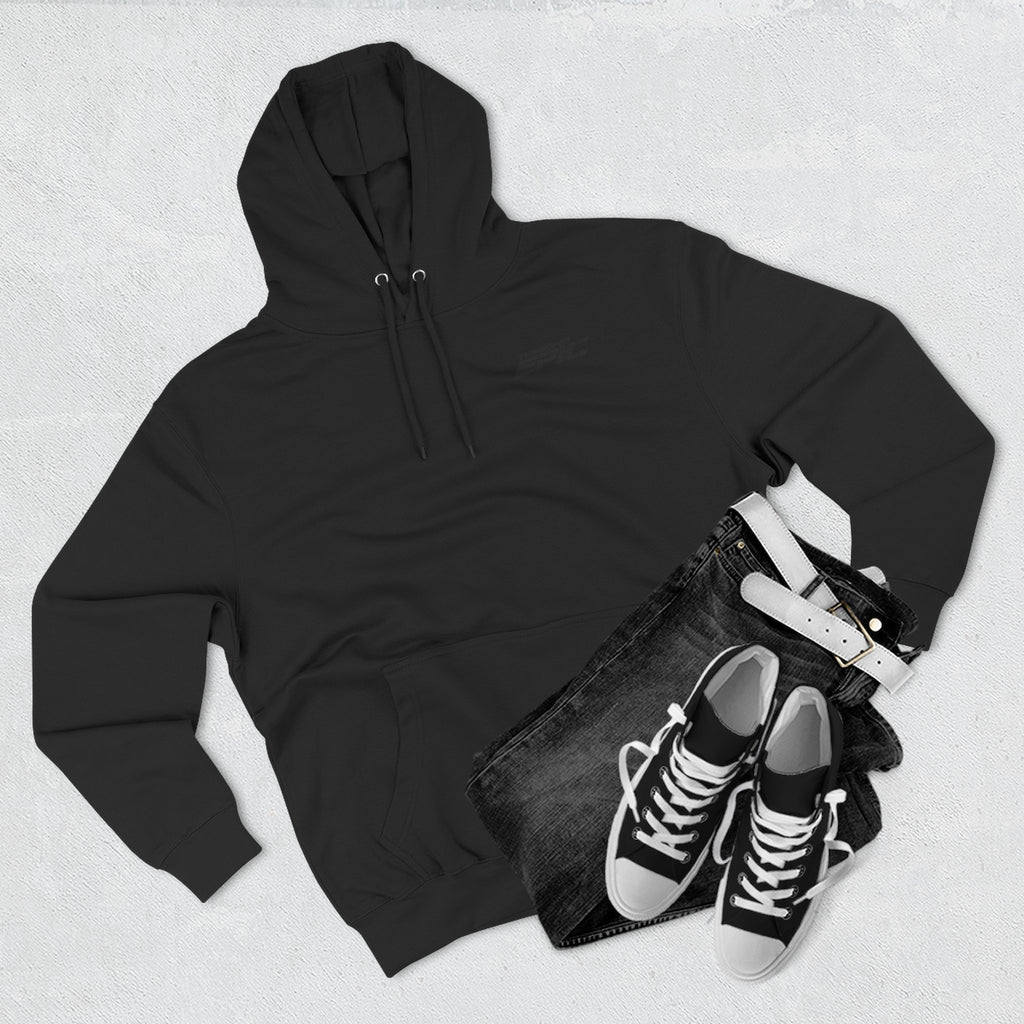 Angled Three-Panel Fleece Hoodie
