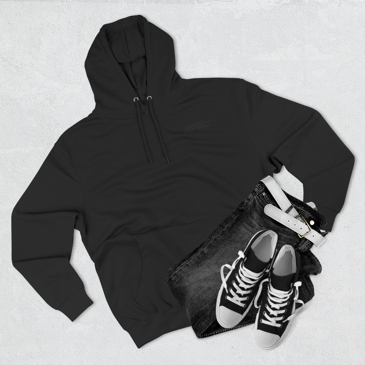 Angled Three-Panel Fleece Hoodie