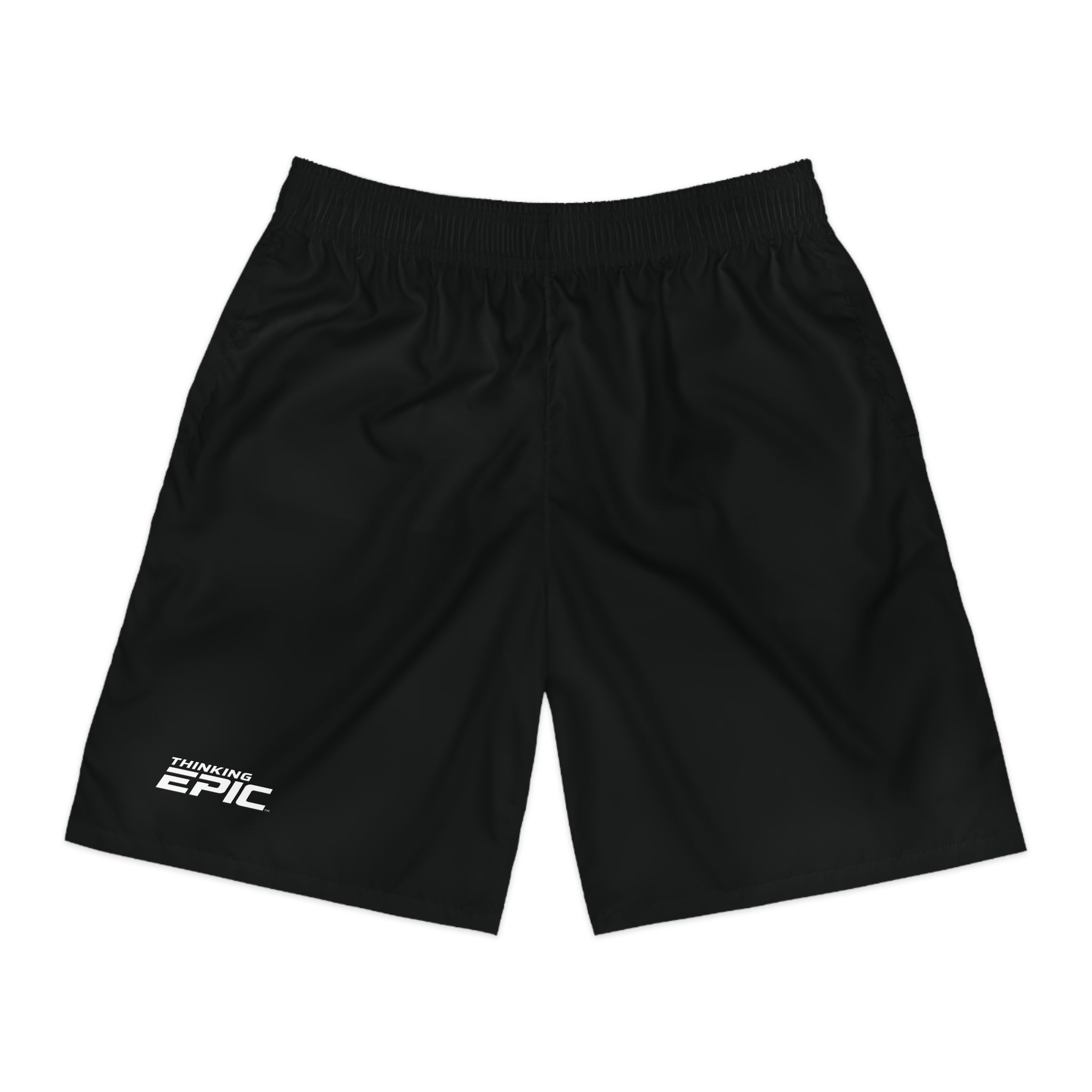 Thinking Epic Action Jogger Shorts — 'Thinking Epic' Black Athletic Men's Shorts