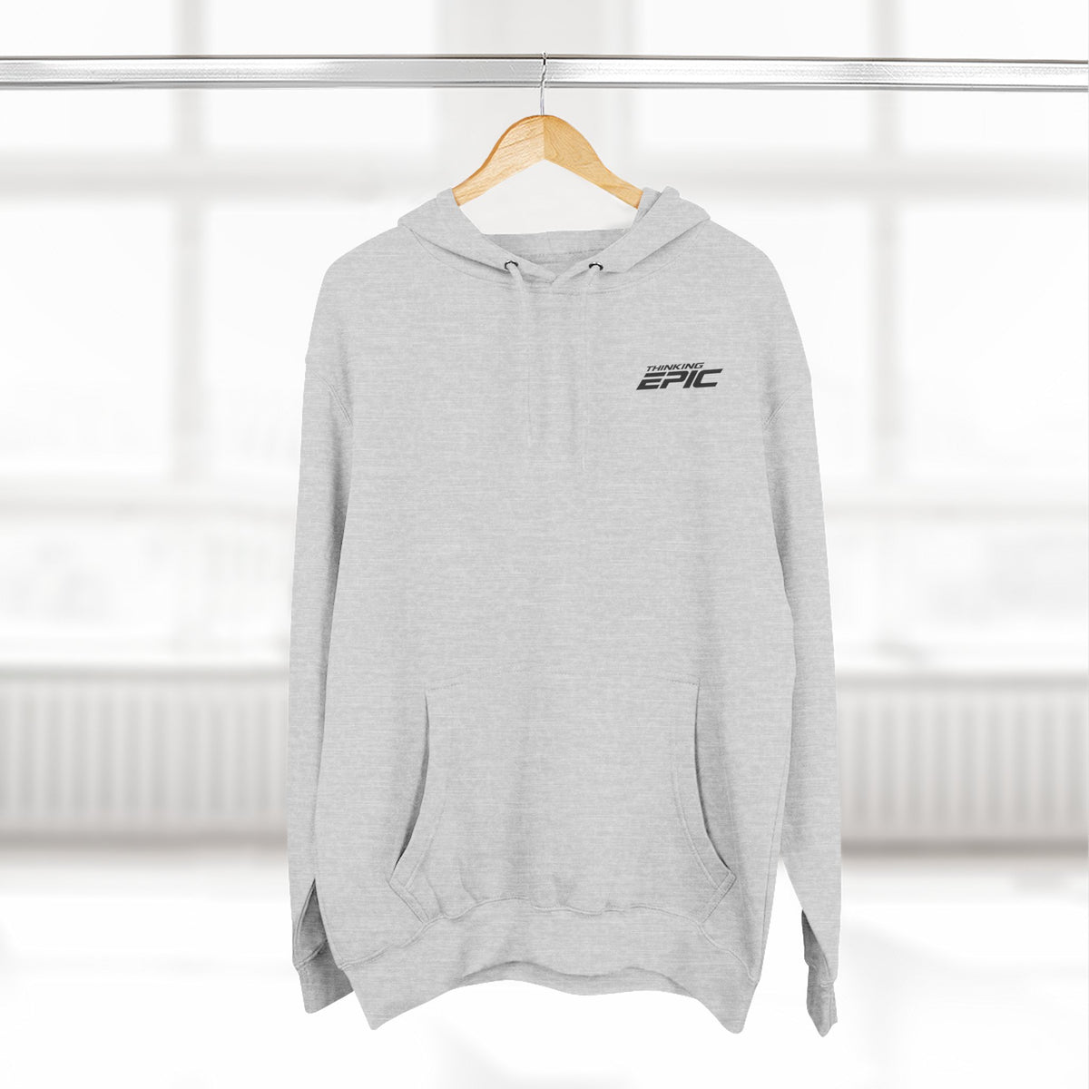 Angled Three-Panel Fleece Hoodie