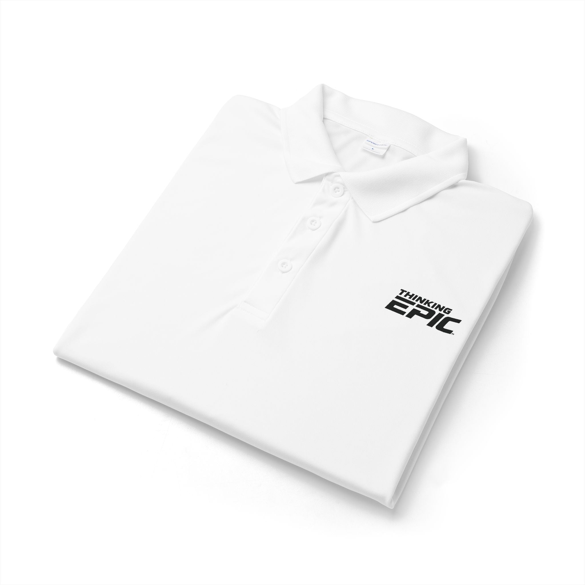 Thinking Epic White or Grey Polo Shirt — Polyester Performance Polo