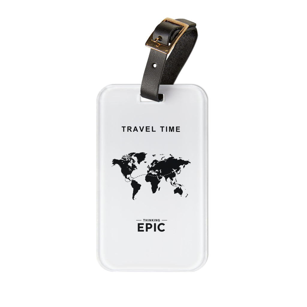 Travel Time World Map Luggage Tag — 'Travel Time' Epic ID Tag