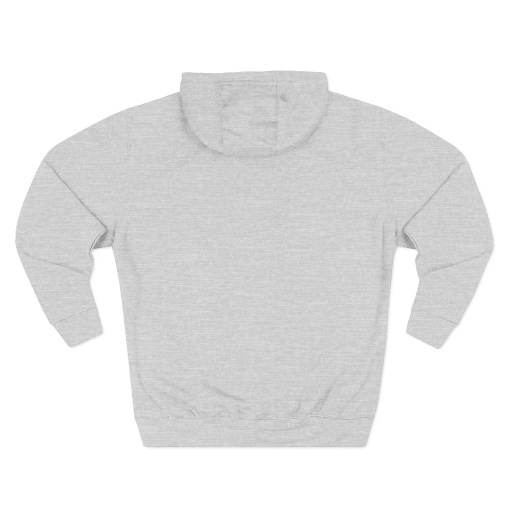 White Logo Angled Three-Panel Fleece Hoodie