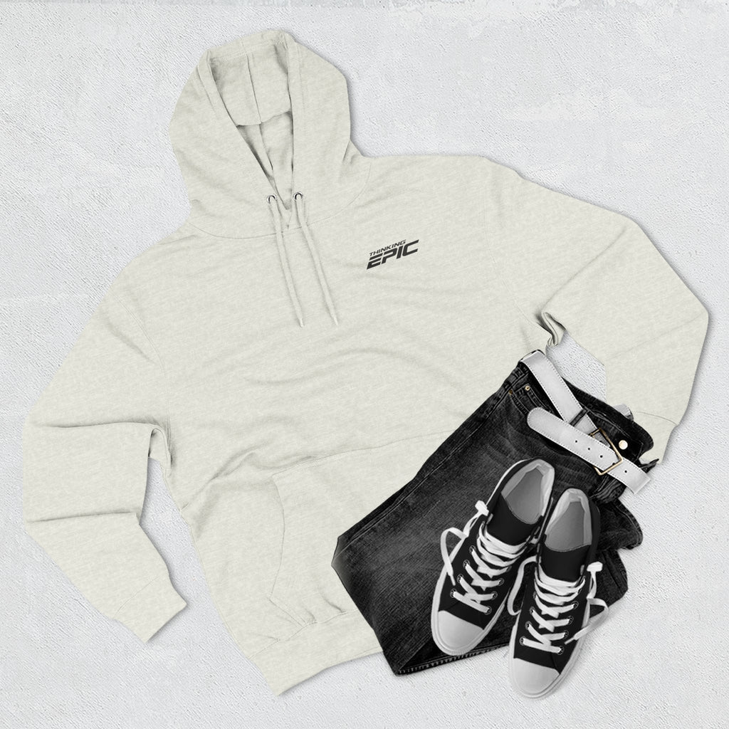Angled Three-Panel Fleece Hoodie