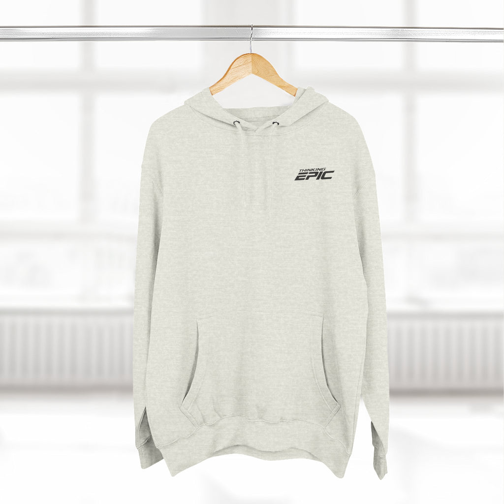 Angled Three-Panel Fleece Hoodie