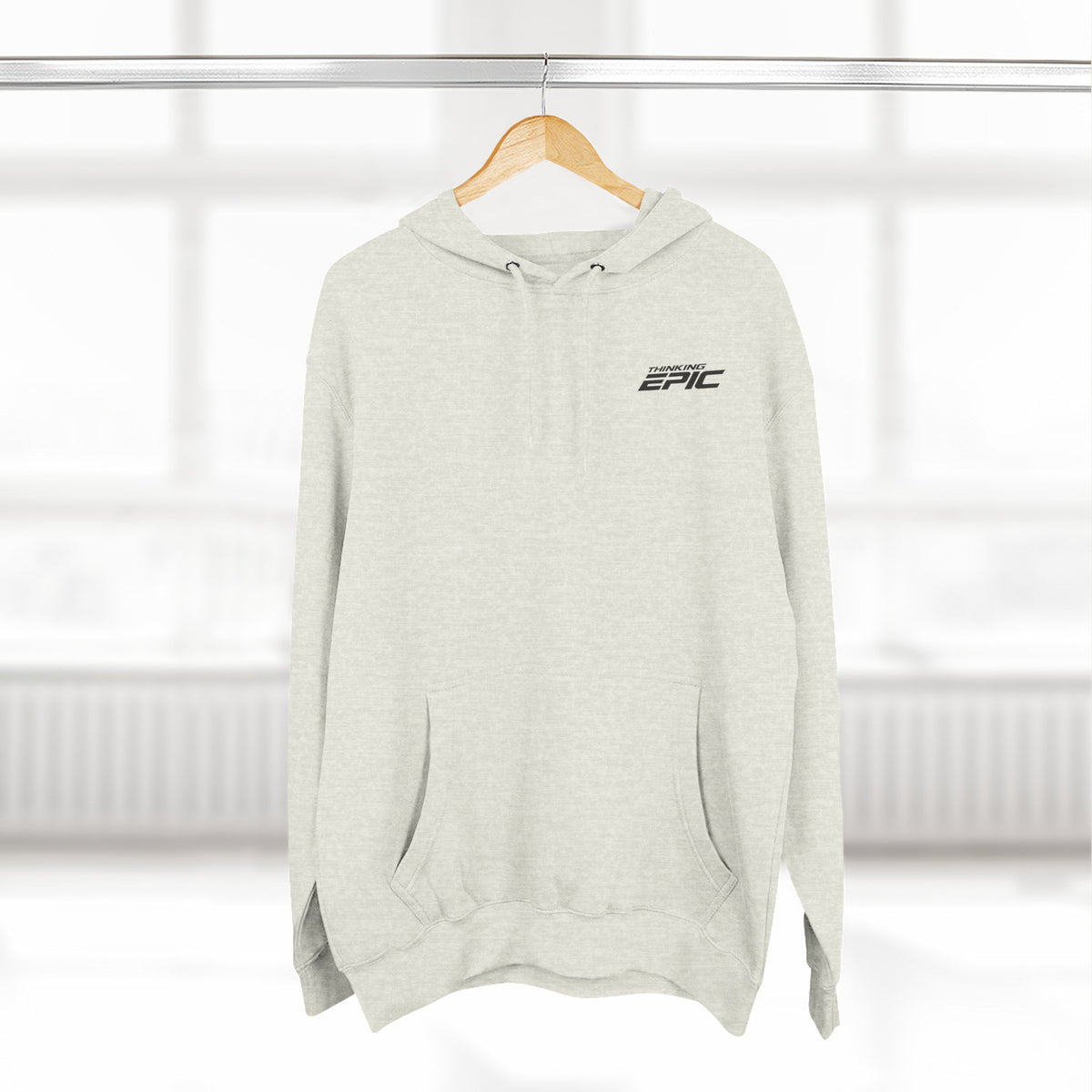 Angled Three-Panel Fleece Hoodie