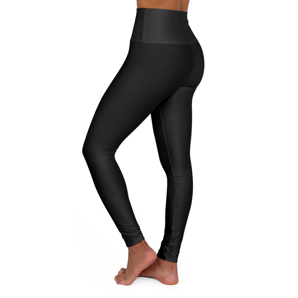 High-Waist Black Yoga Leggings – Seamless AOP Activewear
