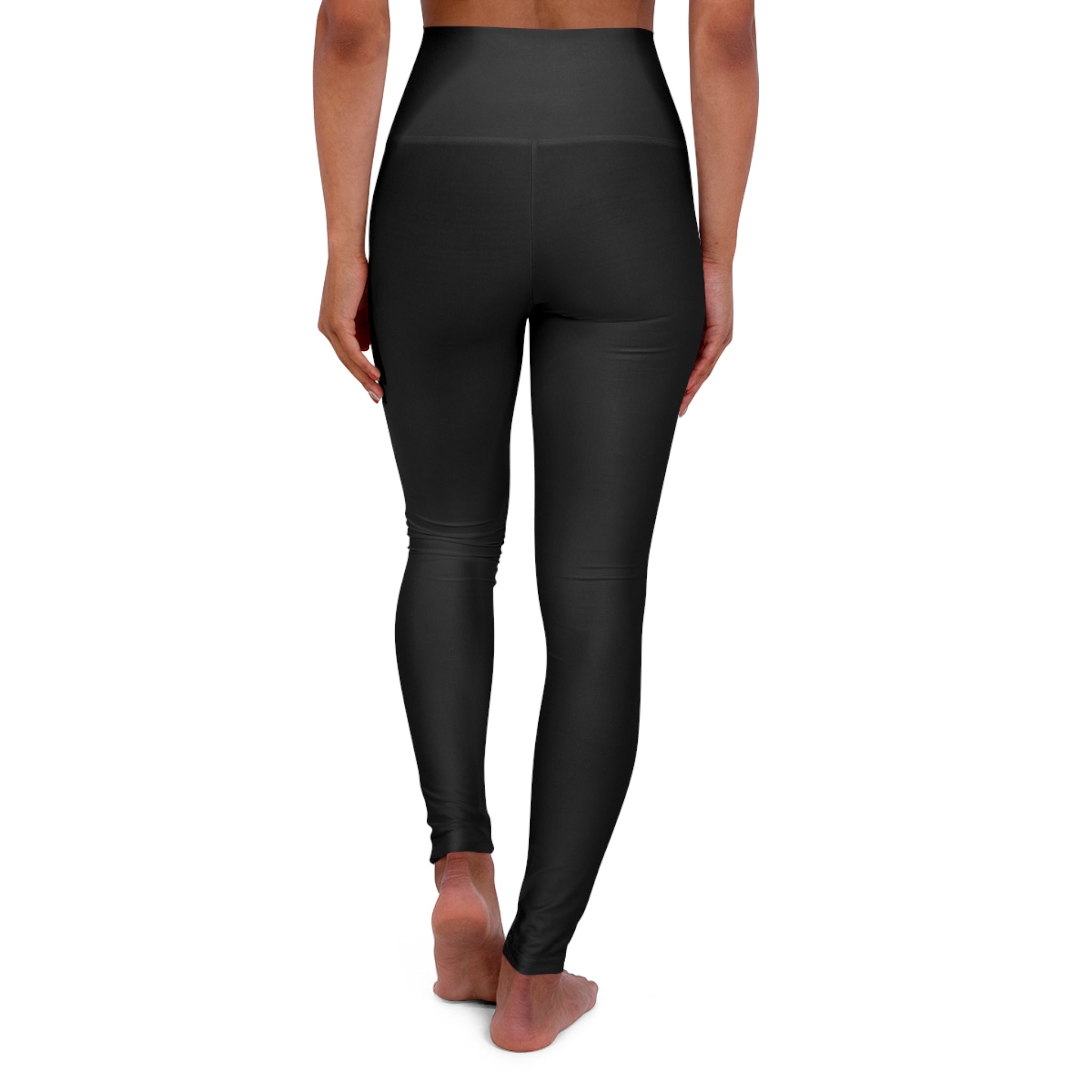 High-Waist Black Yoga Leggings – Seamless AOP Activewear