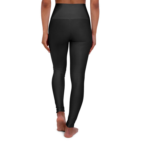 High-Waist Black Yoga Leggings – Seamless AOP Activewear