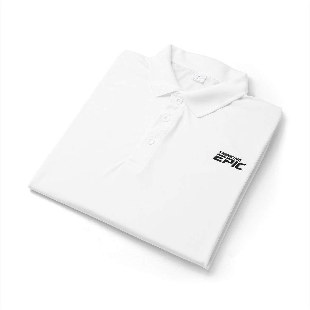 Thinking Epic White or Grey Polo Shirt — Polyester Performance Polo