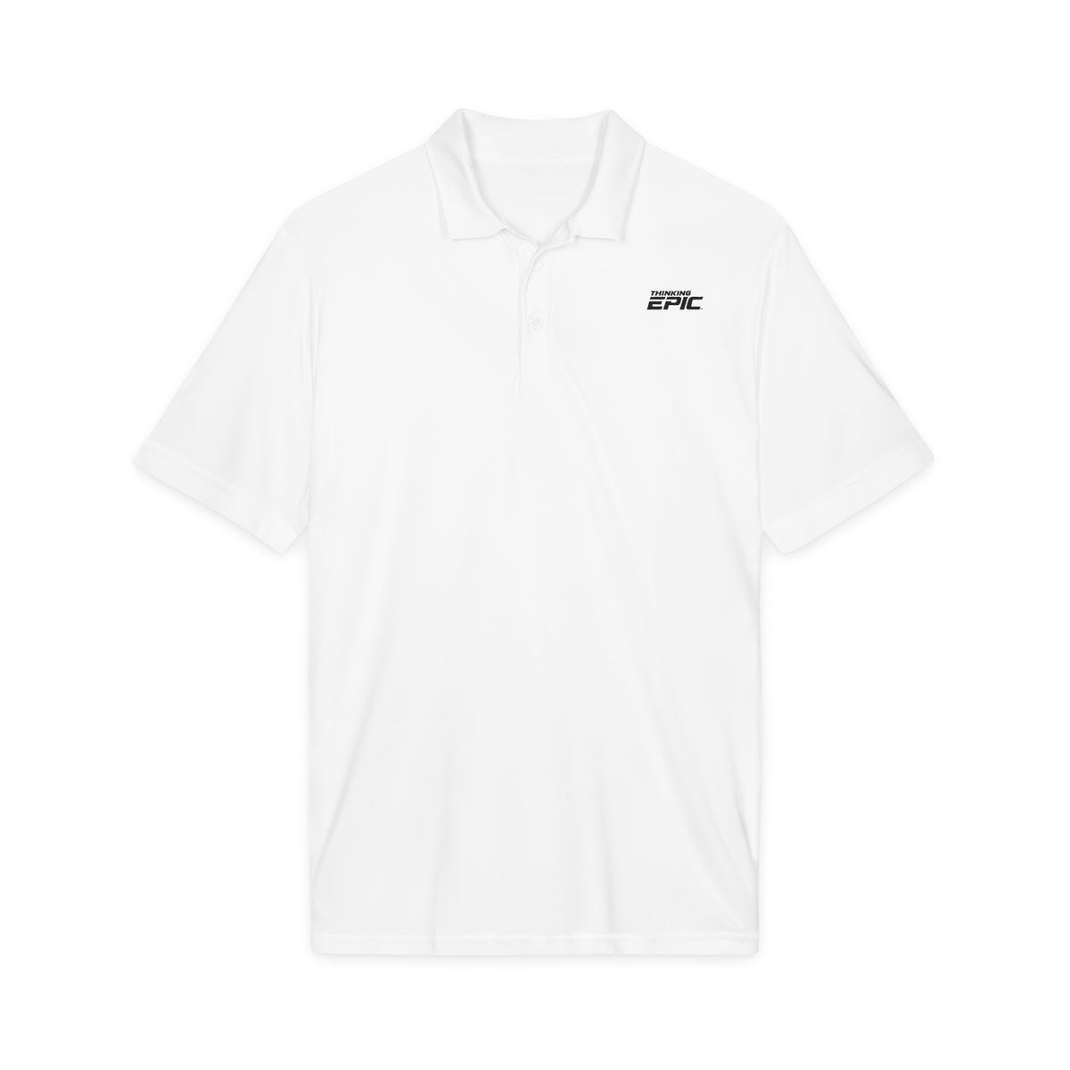 Thinking Epic White or Grey Polo Shirt — Polyester Performance Polo
