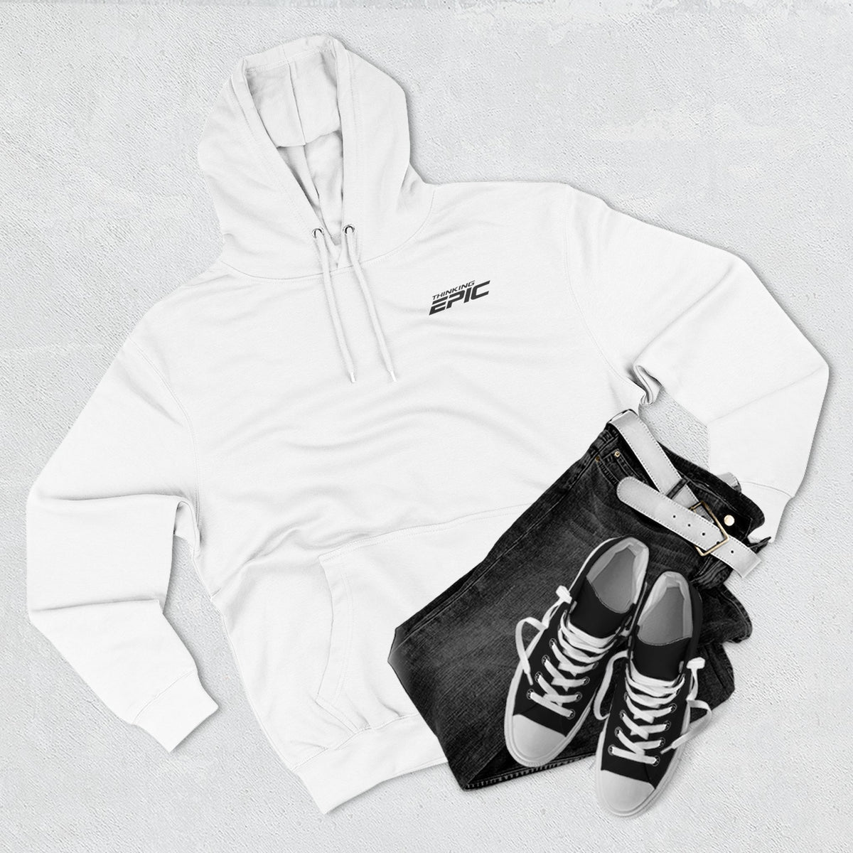 Angled Three-Panel Fleece Hoodie