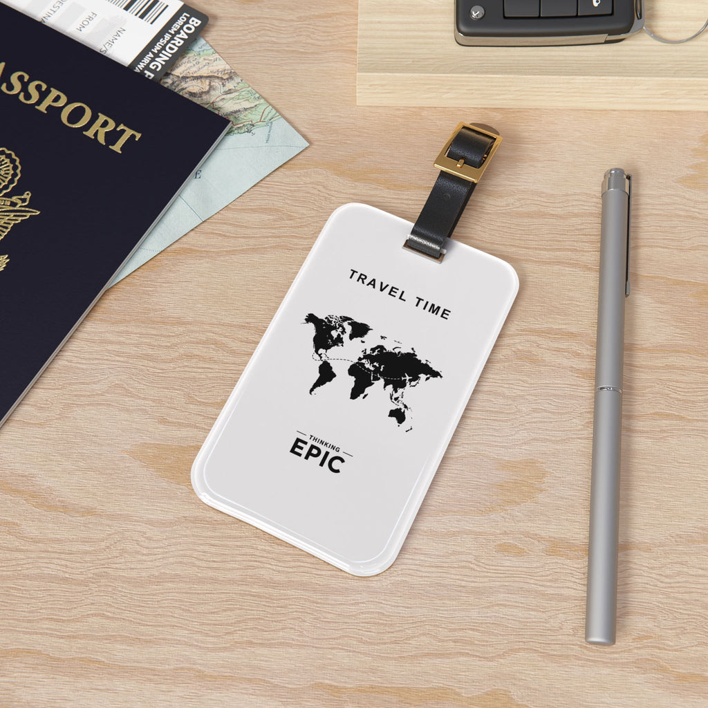 Travel Time World Map Luggage Tag — 'Travel Time' Epic ID Tag