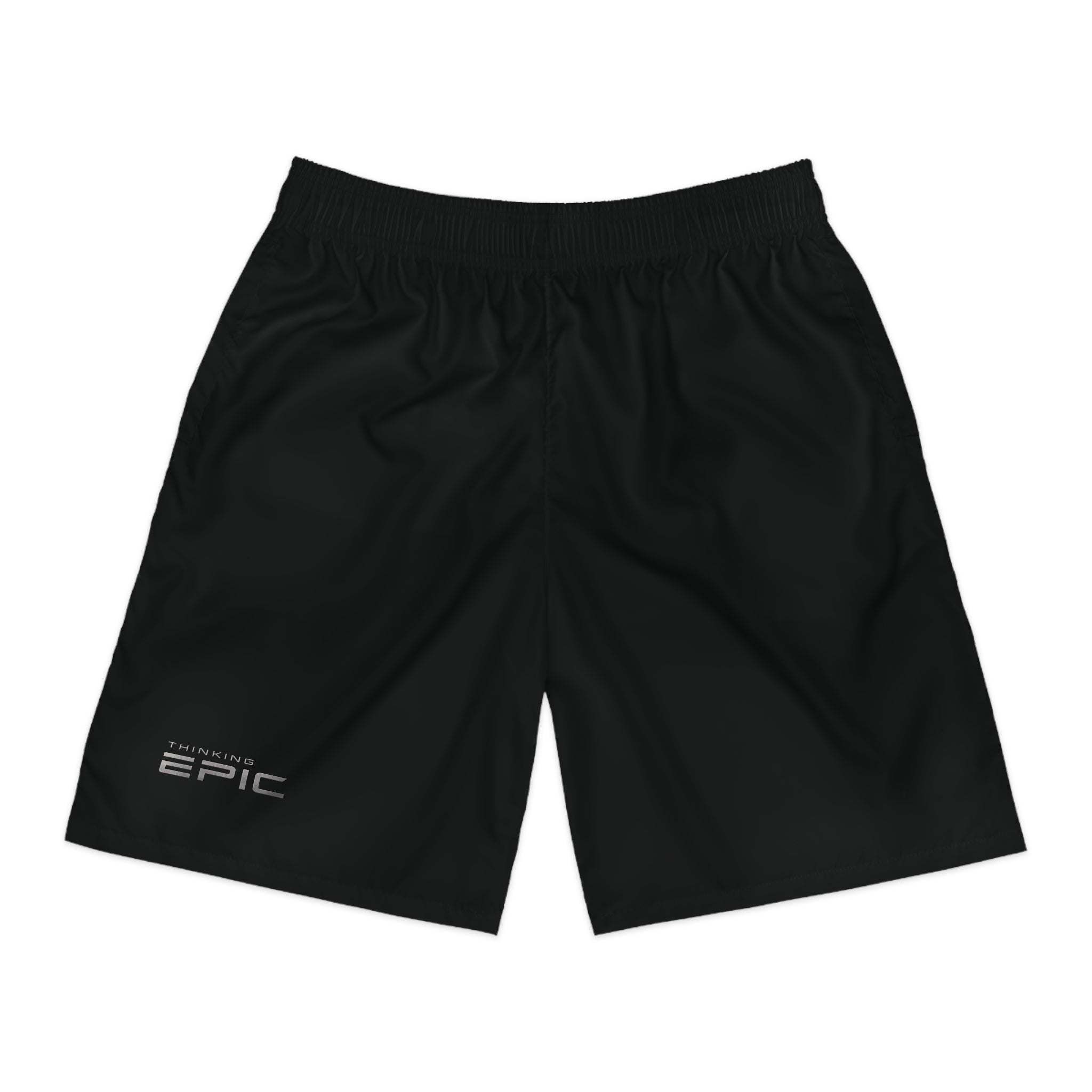 Thinking Epic Men's Athletic Jogger Shorts — 'Training EPIC' Black Performance Lounge Shorts