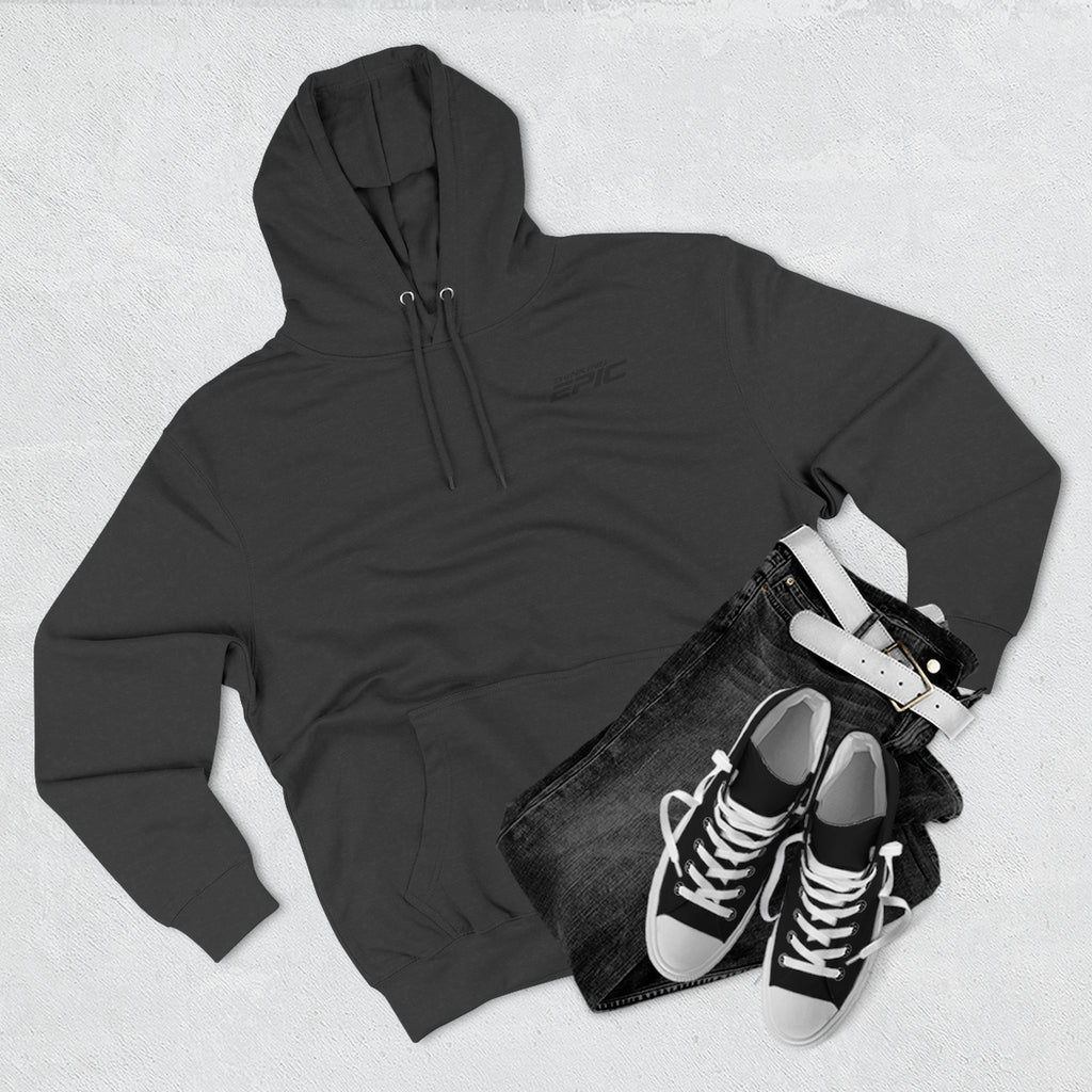 Angled Three-Panel Fleece Hoodie