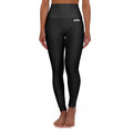 High-Waist Black Yoga Leggings – Seamless AOP Activewear