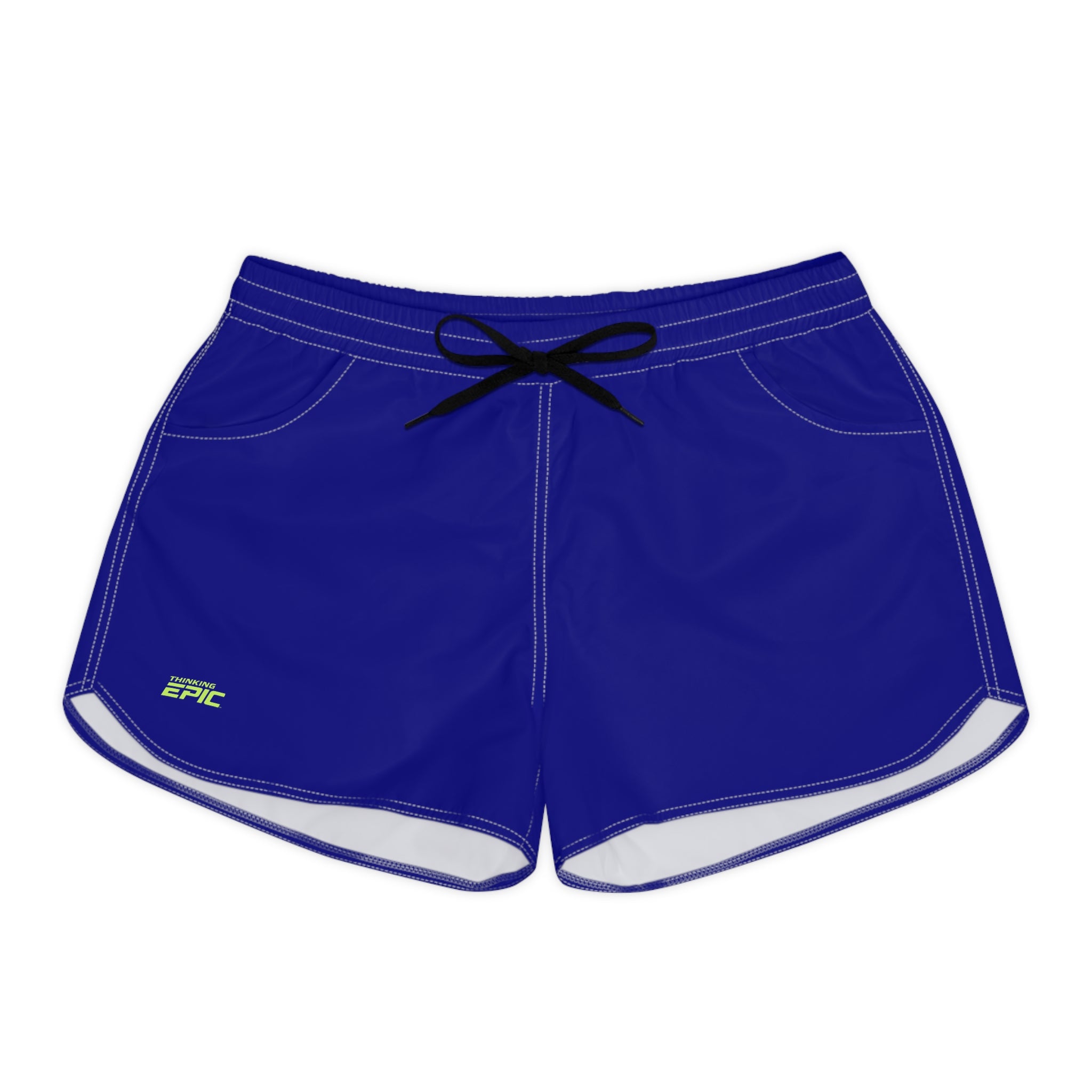 Thinking Epic Neon Women's Casual Athletic Shorts — Royal Blue AOP Lounge & Workout Shorts
